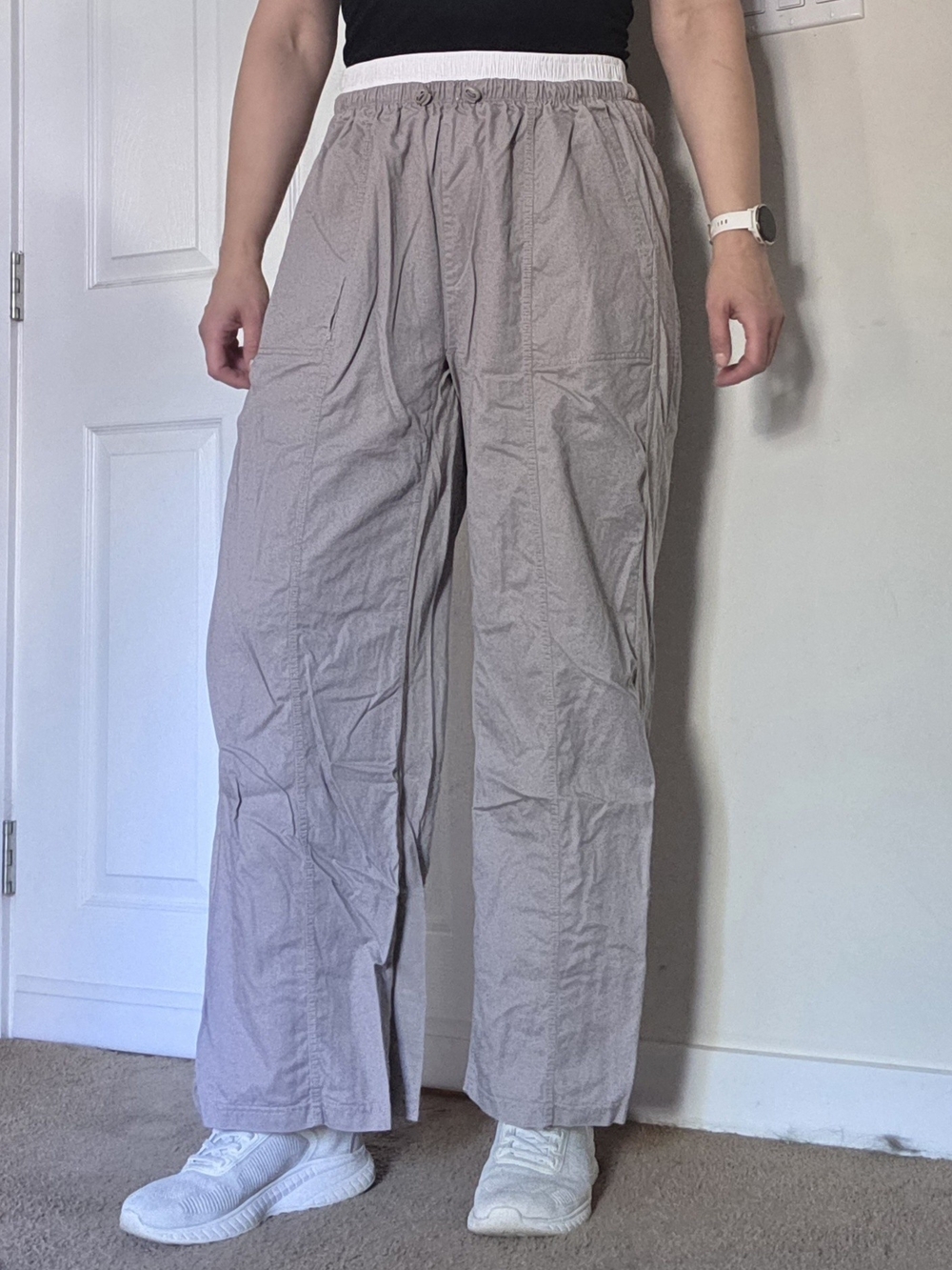 Relaxed Fit Casual Women’s Pants in Light Taupe